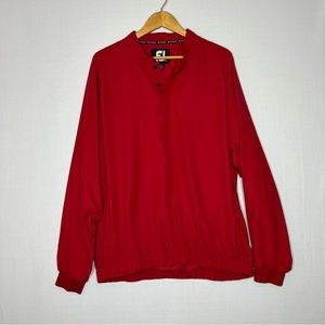 Footjoy FJ Red Pullover Golf Windbreaker Jacket Size L